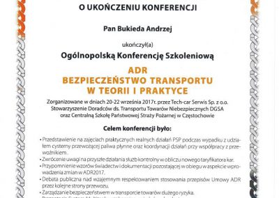 Konferencja ADR - 22.09.2017.